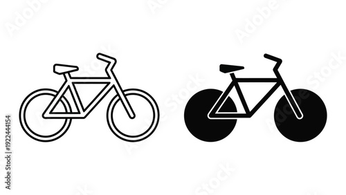 Simple bicycle icons in black and white