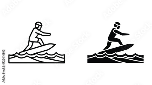 Surfer icon set