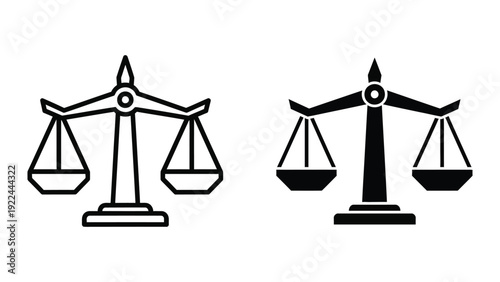 Scales of Justice Icon Set