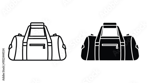 Duffle bag icon silhouette