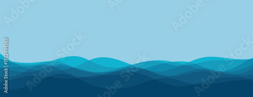 Blue Abstract Wave Background. Modern Flowing Ocean Banner Design