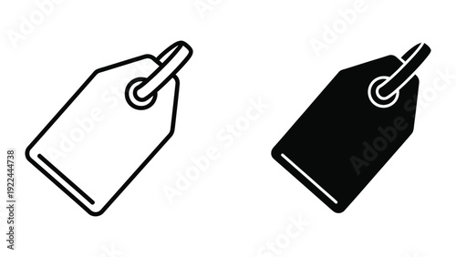 Tag icons in black and white