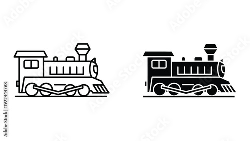 Vintage Train Locomotive Icons