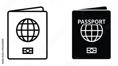 Passport icon set