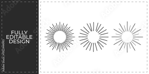 Hand Drawn Sunburst Starburst Vector Shape EPS