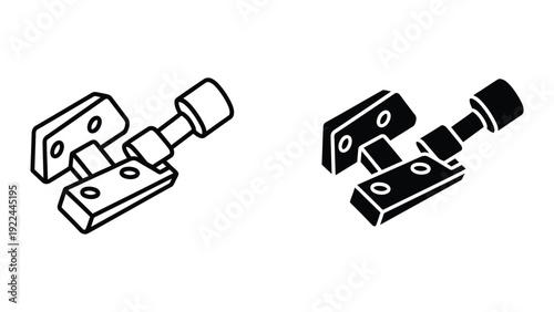 Door hinges isolated on white background