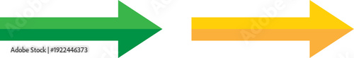 Green and yellow arrows pointing right for direction and navigation