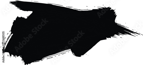 The image has a clear one with wide, irregular black brush strokes, which creates an interesting visual contrast.