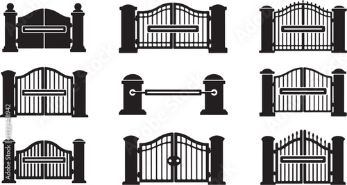 Various Hand Gestures and Silhouettes on White Background Illustration