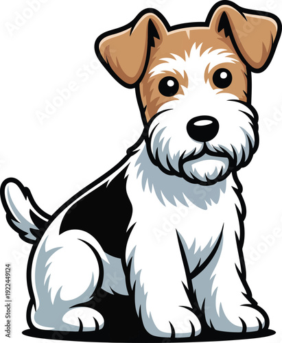 Cute cartoon a illustrator vector Wire Fox Terrier