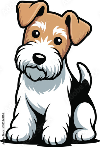 Cute cartoon a illustrator vector Wire Fox Terrier