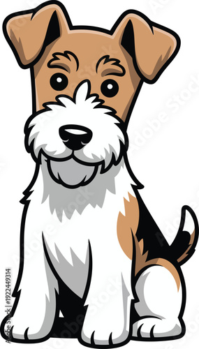 Cute cartoon a illustrator vector Wire Fox Terrier