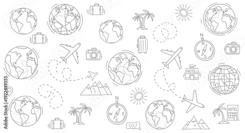Collection of Travel and Globe Icons.