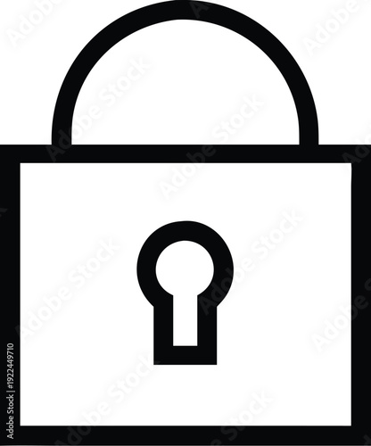 A black and white illustration of a padlock with a keyhole