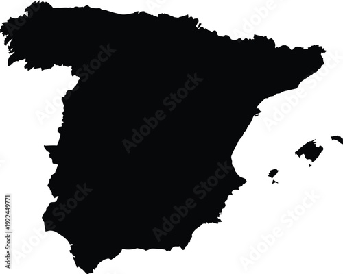Accurate Real-World Map Silhouette of Spain 

High-detail silhouette map of Spain with accurate borders. Editable EPS vector illustration ideal for European geography, travel design, and infographics.