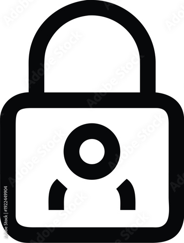 A secure padlock symbol with a person icon inside representing user authentication