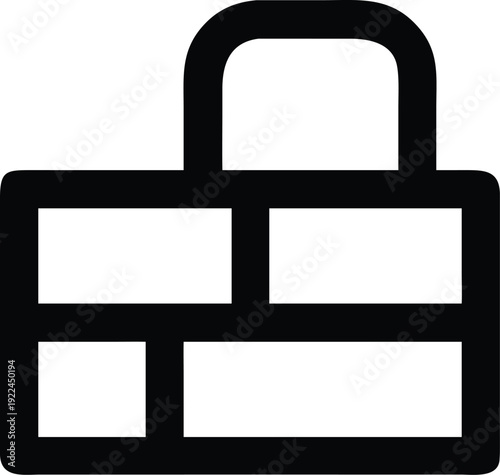 A graphic of a padlock with a brick wall pattern inside it.