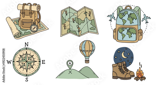 Travel Accessories and Navigation Tools Collection.