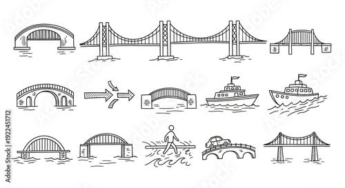 Various Bridge Designs and Illustrations.