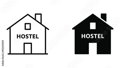 Hostel icon set
