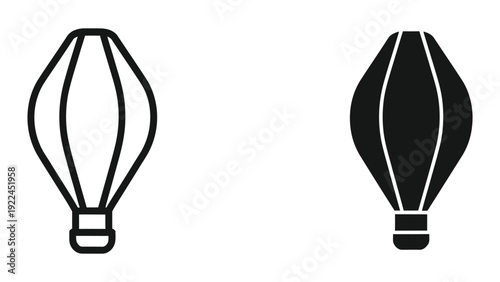 Hot air balloon icons in black and white