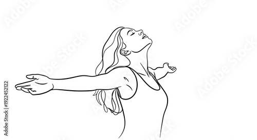 A woman with her arms outstretched, head tilted back, and eyes closed in a moment of pure bliss and freedom.