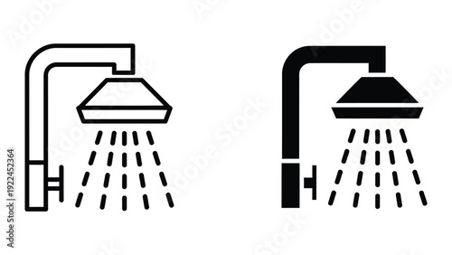 Shower icons set