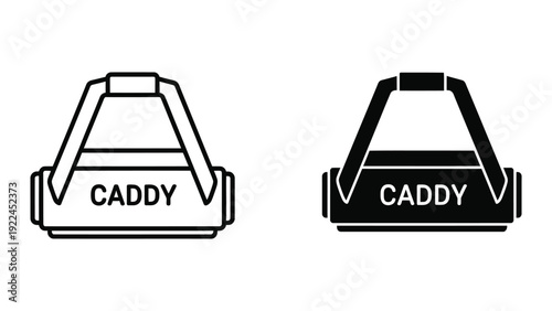 Caddy icon set in black and white