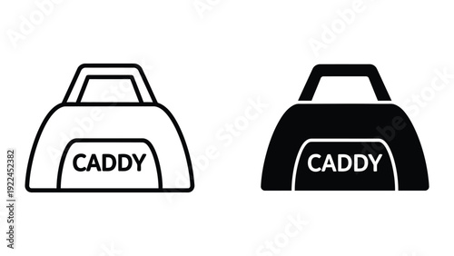 Golf caddy icons in black and white