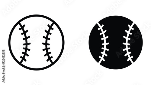 Black and white baseballs side by side