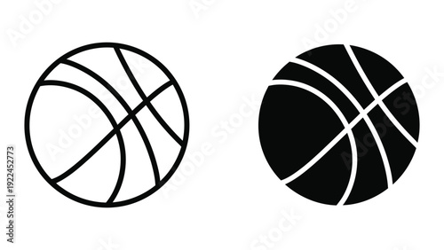 Basketball icons in black and white