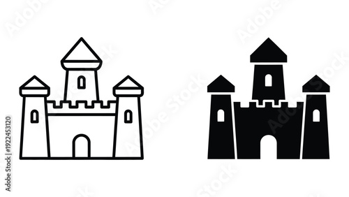 Castle outline and silhouette