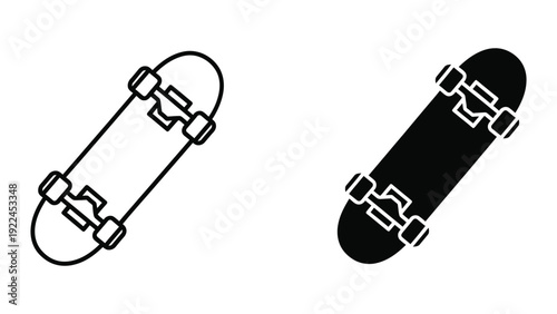 Skateboard icon set