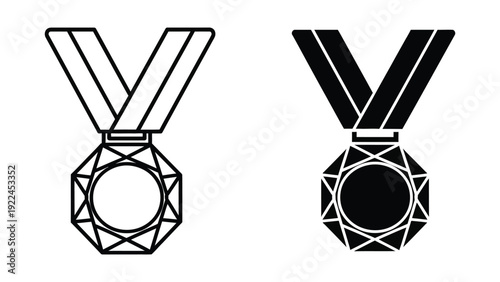 Medal icons in black and white