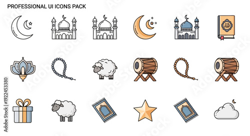 set of religious symbols