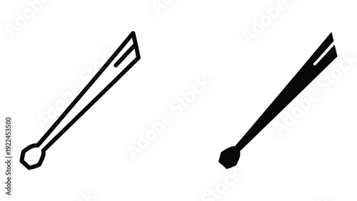 Simple line drawing of two thermometer icons