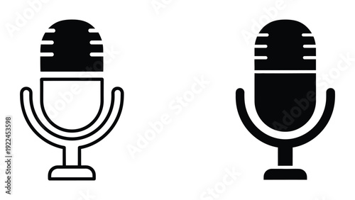 Microphone icons in black and white