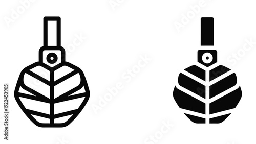 Leaf shaped perfume bottle icon