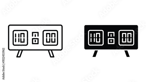 Digital clock icon set