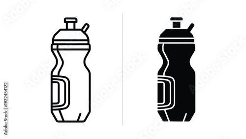 Water bottle icon set