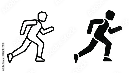 Silhouette of two runners in motion