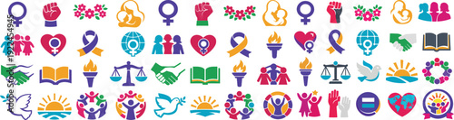 International Women’s Day Icon Set Gender Equality Empowerment Symbol Collection