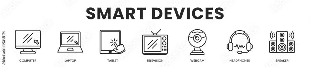 Fototapeta premium Smart Devices All In One Icon Multi Styles Vector Set