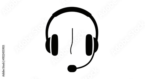 Headset with Microphone Icon Illustration.
