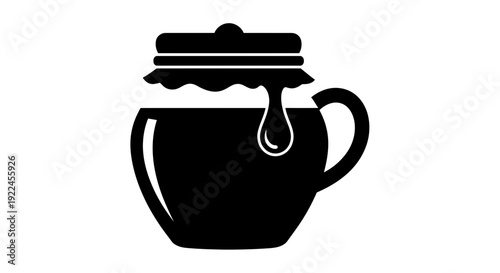 Teapot Silhouette with Dripping Water Icon.