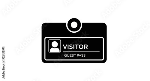 Visitor Guest Pass Identification Badge Icon.