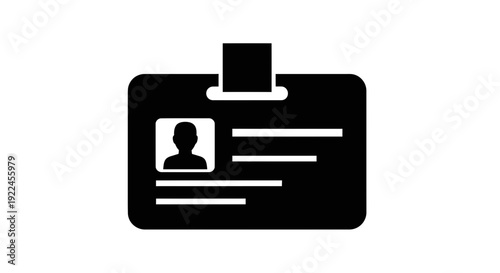 Identification Card Icon with Photo Holder.