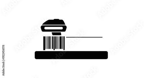 Black Barcode Label on White Background.
