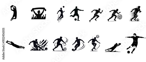 set of silhouettes of score people