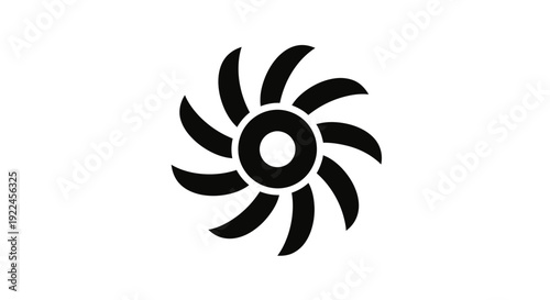 Black Radial Lines Circular Design Element.